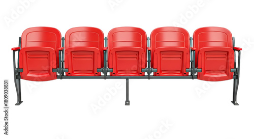 Row Red Stadium Seat Spectator Tribune