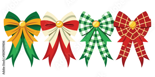 Christmas bows holiday decoration festive ribbon gift wrapping celebration ornament