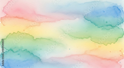 Delicate Watercolor Wash Gradient Background Dreamy Pastel Texture Artistic Painted Rainbow Canvas