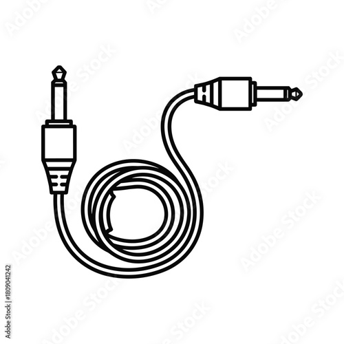 Audio cable with two jack plugs isolated on