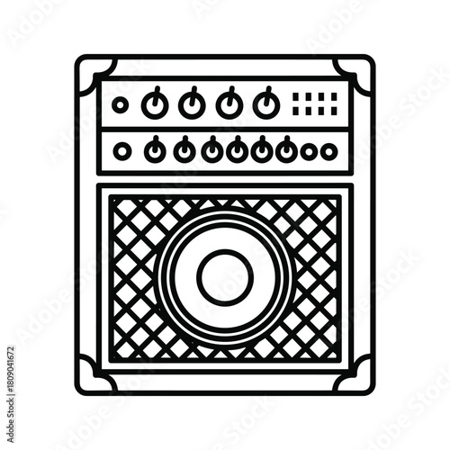 Guitar amplifier isolated on for music equipment