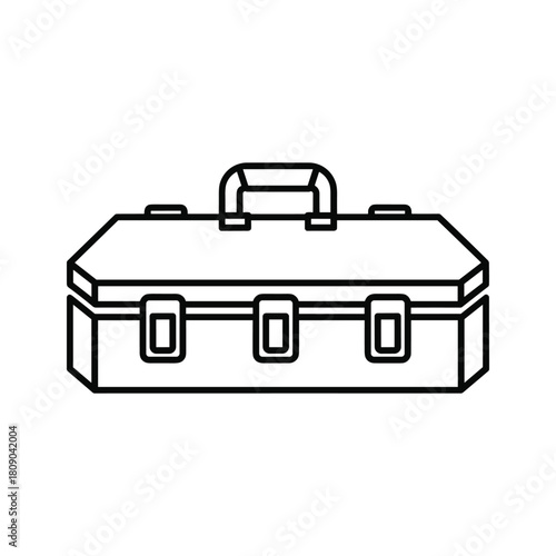Toolbox line icon isolated on, equipment for repair work