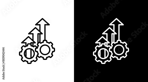 Process Improvement White Icon Set Design