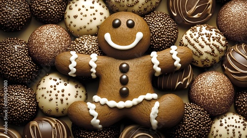 Baking sweet gingerbread cookies kitchen food photography cozy top view festive treats