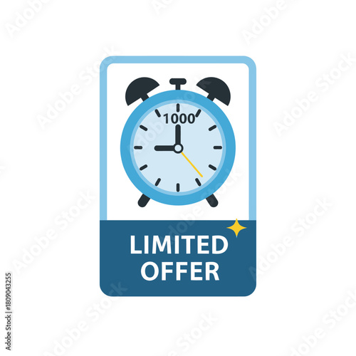 Limited offer with alarm clock flat design