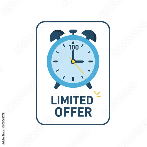 Limited offer alarm clock flat design icon