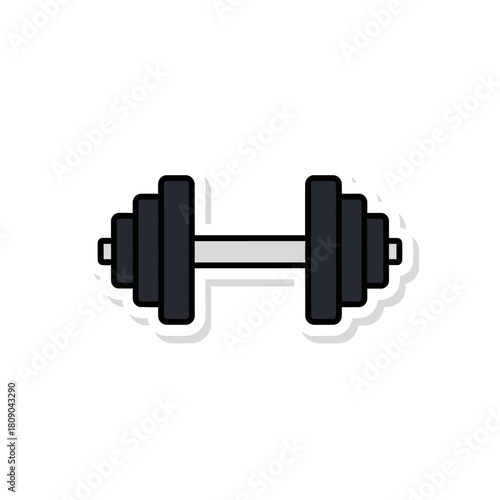 Dumbbell fitness sticker icon