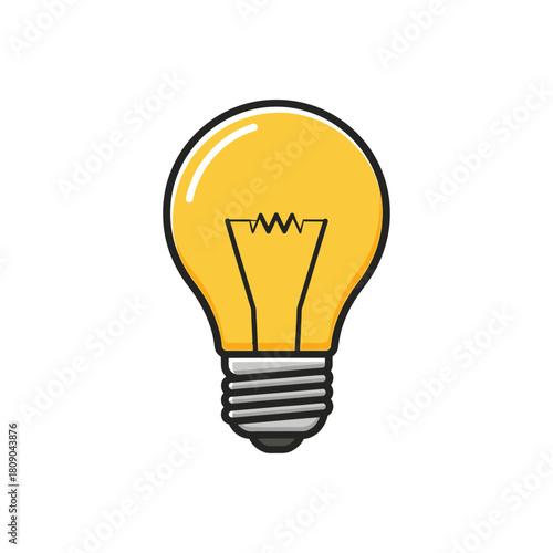 Flat design light bulb icon