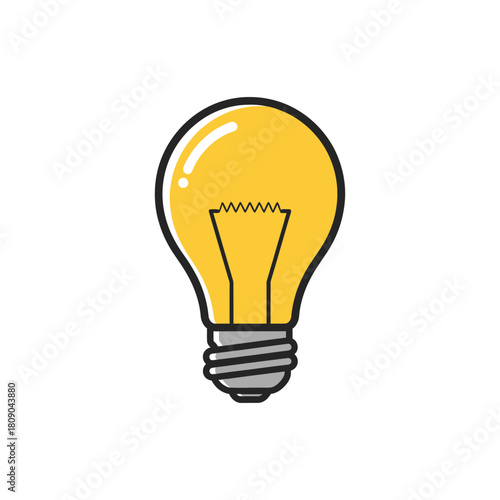 Flat design lightbulb icon