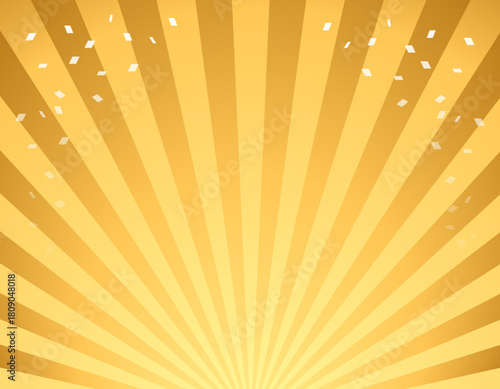 チラシ背景に使える紙吹雪の舞う集中線　金