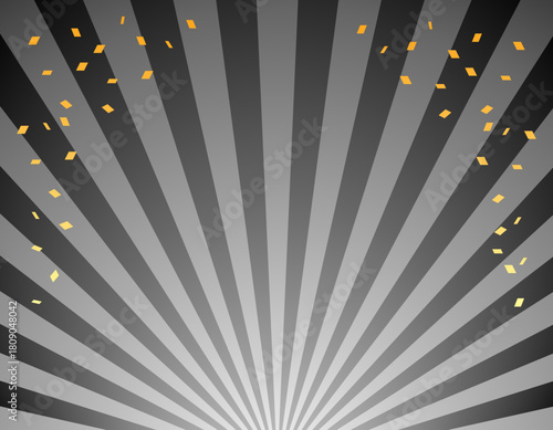 チラシ背景に使える紙吹雪の舞う集中線　黒　ブラックフライデー用