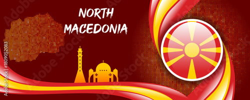 North Macedonia National Flag and Country Symbol