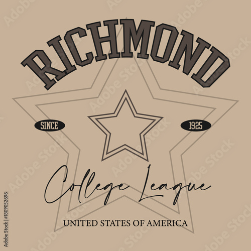 Retro typography university united states state vintage slogan print, 
highlighted grunge texture for graphic t-shirt or sweatshirt hoodie - Vector