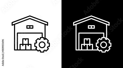 Inventory Management White Icon Set Design