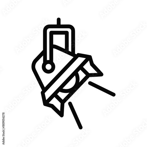 Spotlight icon shining light isolated on for presentation