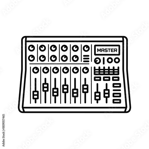 Sound mixer isolated on for professional audio production
