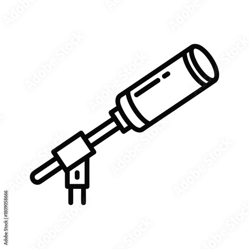 Microphone on stand isolated on