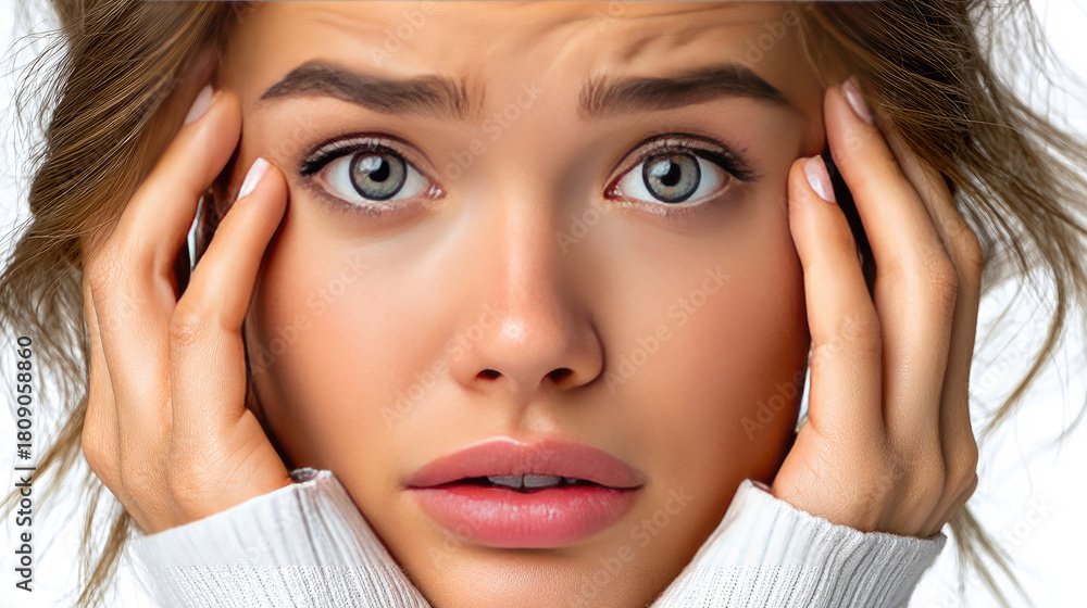 Obraz premium Sad woman frustrated after losing money in online casino, emotional stress and disappointment,gambling addiction concept, copy space