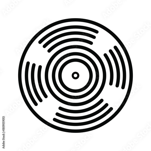 Vinyl record icon isolated on, music and entertainment concept