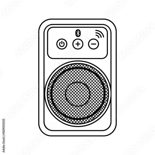 Speaker icon isolated on, sound and music equipment concept