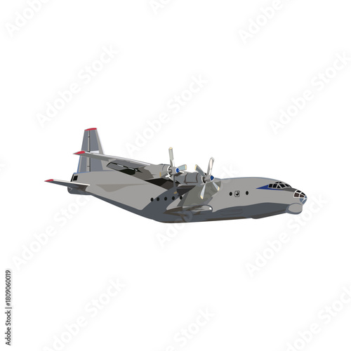 Russian military transportation plane illustration