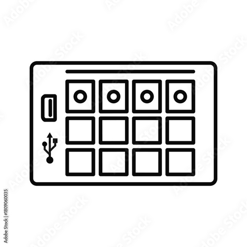Sound control panel with usb port isolated on
