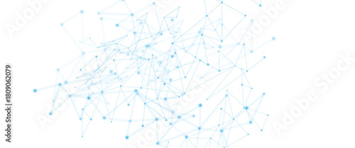 Blue, white abstract polygon connection mesh digital technology futuristic communication design.