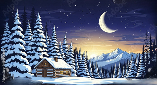 christmas night landscape