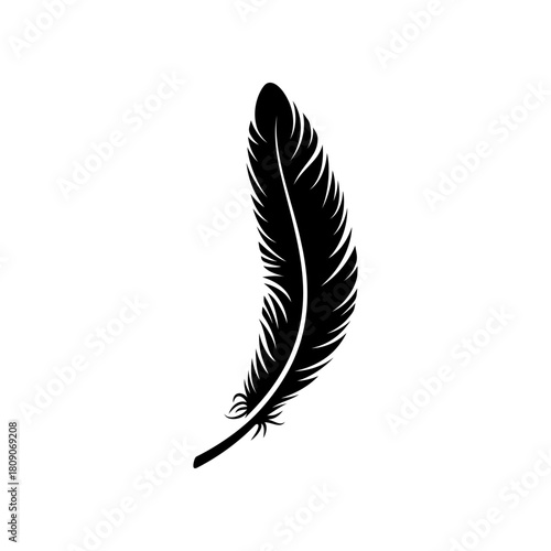 Feather icon. Bird feather silhouette symbol