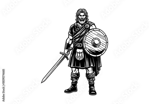 Valiant historical fighter, a symbol of Scottish courage and the enduring spirit of ancestors standing ready for battle