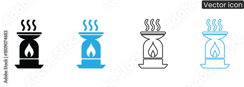 Aromatherapy diffuser icons to promote wellness and relaxation in a simple, modern style. Perfect for spa, meditation, or home decor themes, bringing serenity.