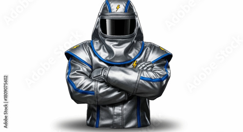 Professional lineman in full arc flash suit offers ultimate safety and protection against electrical hazards, demonstrating commitment to workplace safety