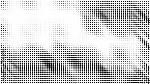 Abstract black and white halftone pattern background with gradient dot density creating a modern graphic texture effect vector