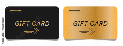 Loyalty gift card with shadow in golden and black color