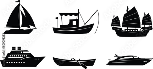 This is silhouettes of stylized boats!