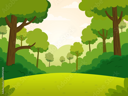 green forrest background illustration design 