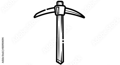 Pickaxe Mining Tool Line Art Icon Vector Symbol