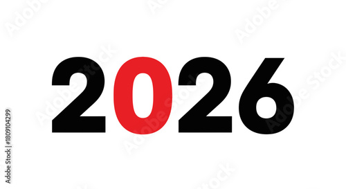 2026 New Year Typography Text Design Vector