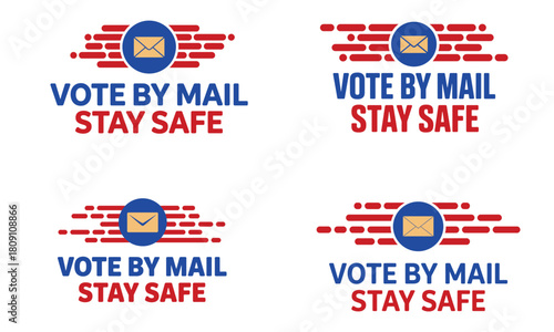 Vote by mail stay safe election message illustration
