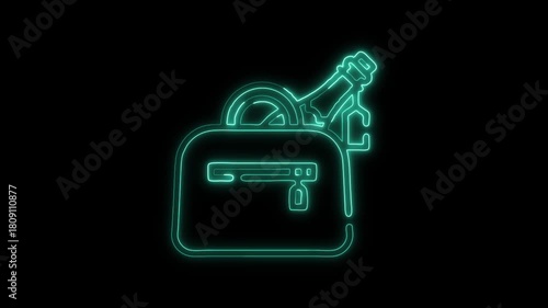 Glowing Kleptomania Icon on Dark Background – Behavioral Disorder HD Video Motion Graphic Animation