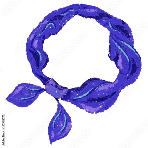 Blue hair tie scrunchies Drawn with Pastel Crayon