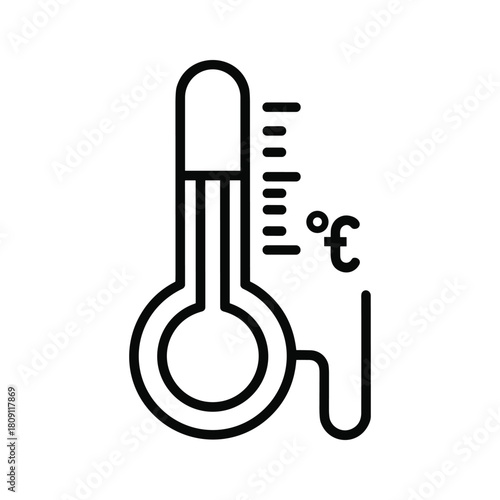 Temperature thermometer icon showing degrees celsius or fahrenheit measurement