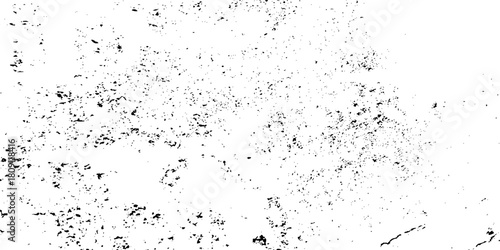 Distress urban overlay spotted concrete grain surface grainy noise rust wall grunge black splatter and white background. damaged chalk crack rough ink wall texture.	