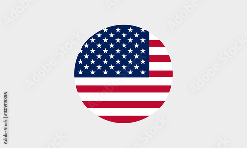 Flagge USA – Professionelles rundes Icon mit korrekter Farbdarstellung