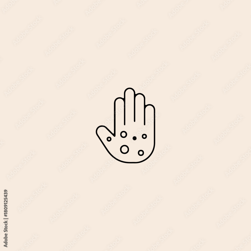 Obraz premium Eczema hand skin icon flat vector design.