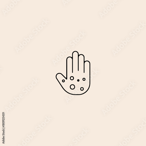 Eczema hand skin icon flat vector design.