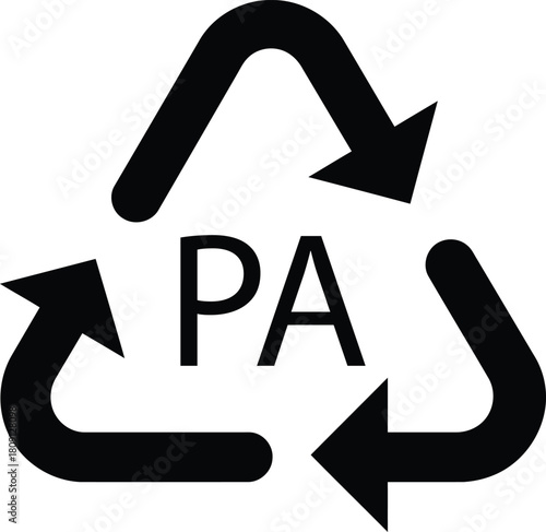 PA recycling symbol vector illustration of plastic material code isolated on white background