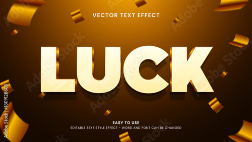 luck editable text effect 3d