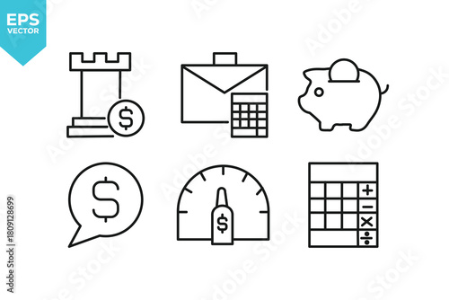 Set of line icons Investment. Outline icons collection stock illustration