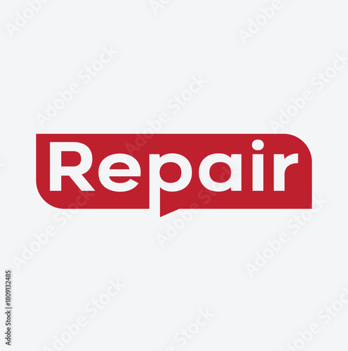 repair unique text design, new repair logo design with box, business and web icon repair design, 